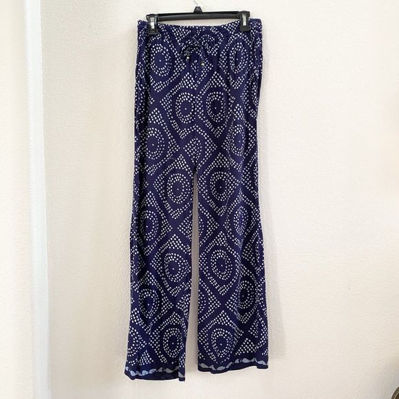 Sanctuary Womens Pants Blue‎ White Dots Drawstring Pockets Pull On Size Medium - Picture 1 of 11